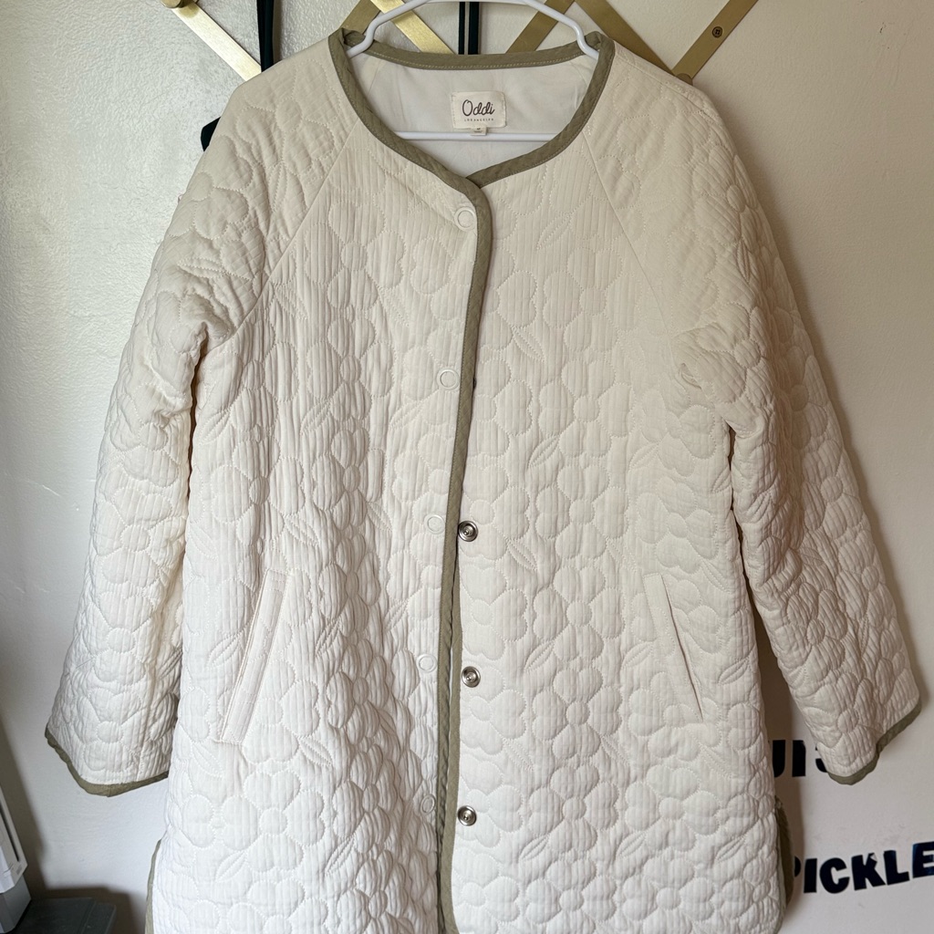 Cream Quilted Women's Puffer Jacket